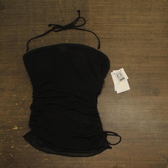 Becca Womens Standard Muse Bandeau Tankini Swim Top 733557 Black L - Picture 1 of 13